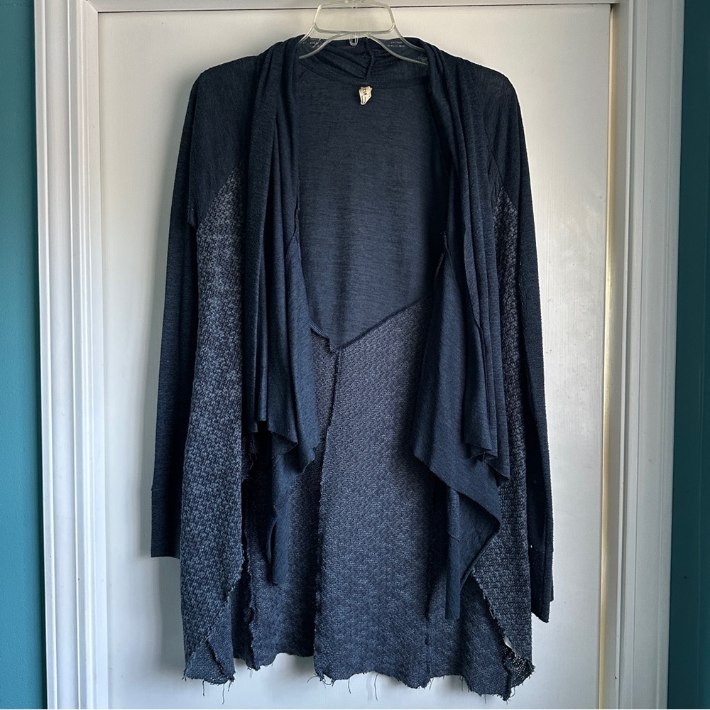 Anthropologie Blue/Grey Open Front Cardigan